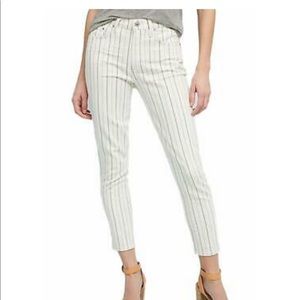 Citizens of Humanity Rocket Crop - White Pinstripe